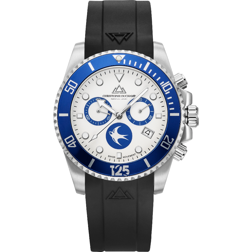 Christophe Duchamp Cardiff FC Limited Edition Marine Chrono Rubber