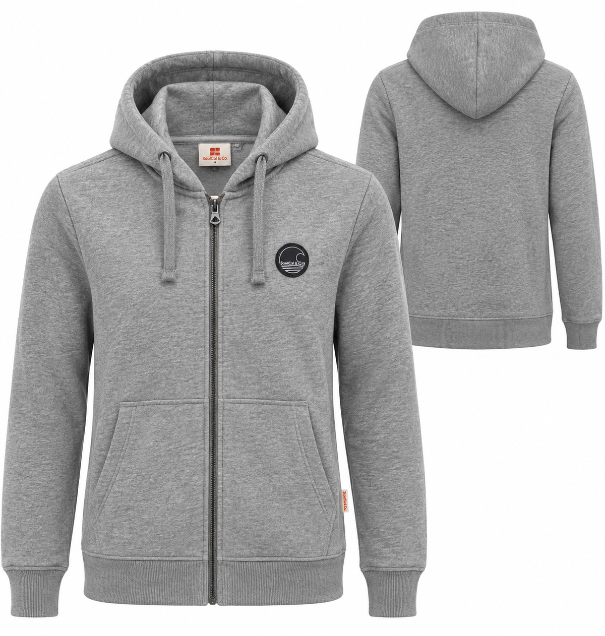 SoulCal Men's Signiture Zip Hoodie - Dark Charcoal Marle