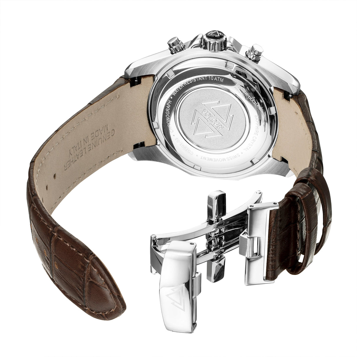 Christophe Duchamp Volcan - White Dial with Brown Leather Strap