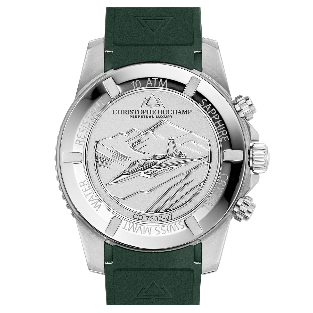 Christophe Duchamp Velocite V2 - Green Dial with Silver Case and Green Rubber Strap