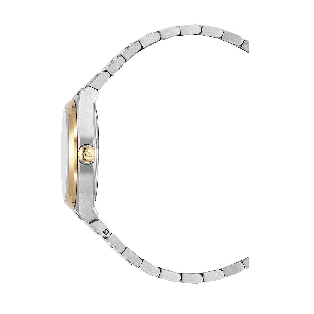 Christophe Duchamp Attitude Double Diamond - Champagne Dial with Silver & Gold Case and Silver Stainless Steel Strap