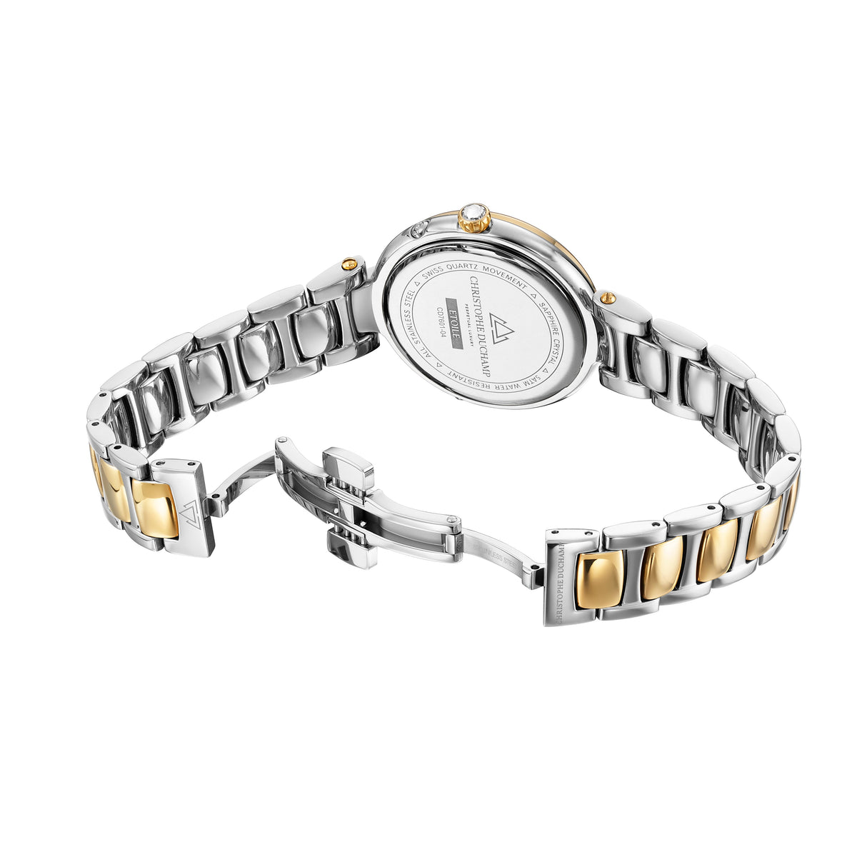 Christophe Duchamp Etoile - White Dial with Gold & Silver Stainless Steel Strap