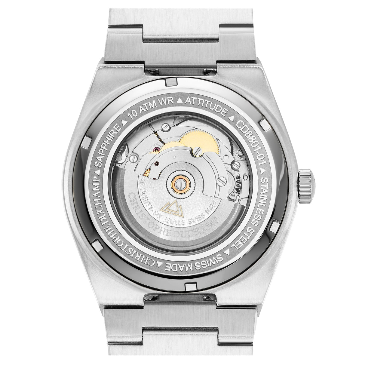 Christophe Duchamp Attitude Auto - Green Dial with Silver Case and Silver Stainless Steel Strap