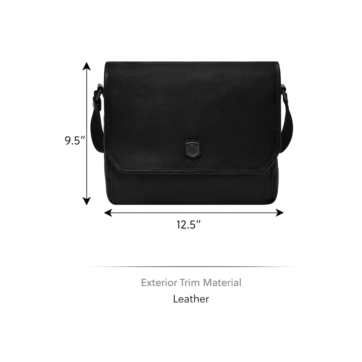 Fossil Hayes Black Courier Bag