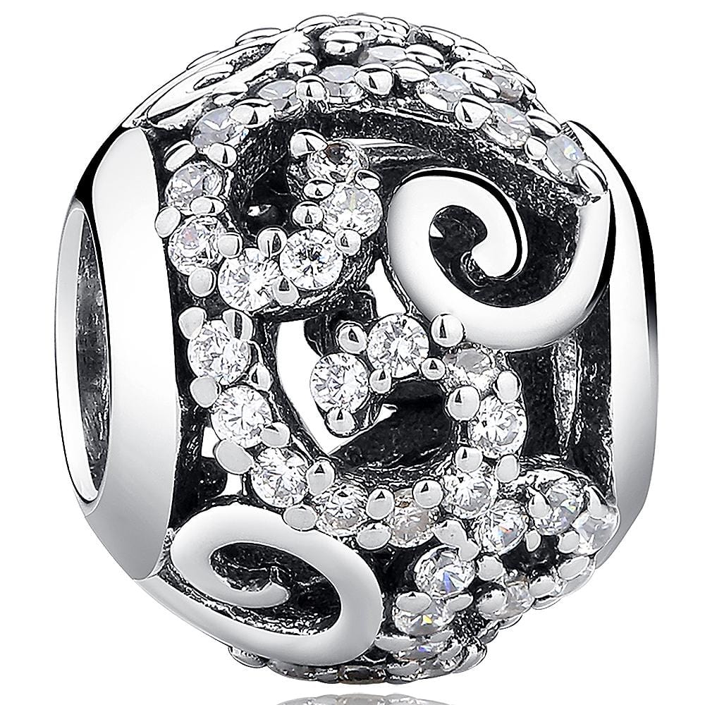 Solid 925 Sterling Silver Preciosa Czech Crystals Charm