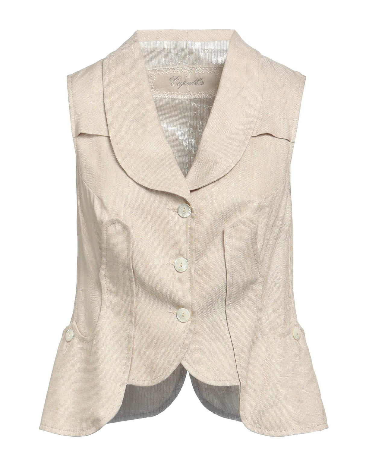 Capalbio Womens Tailored Vests - Beige