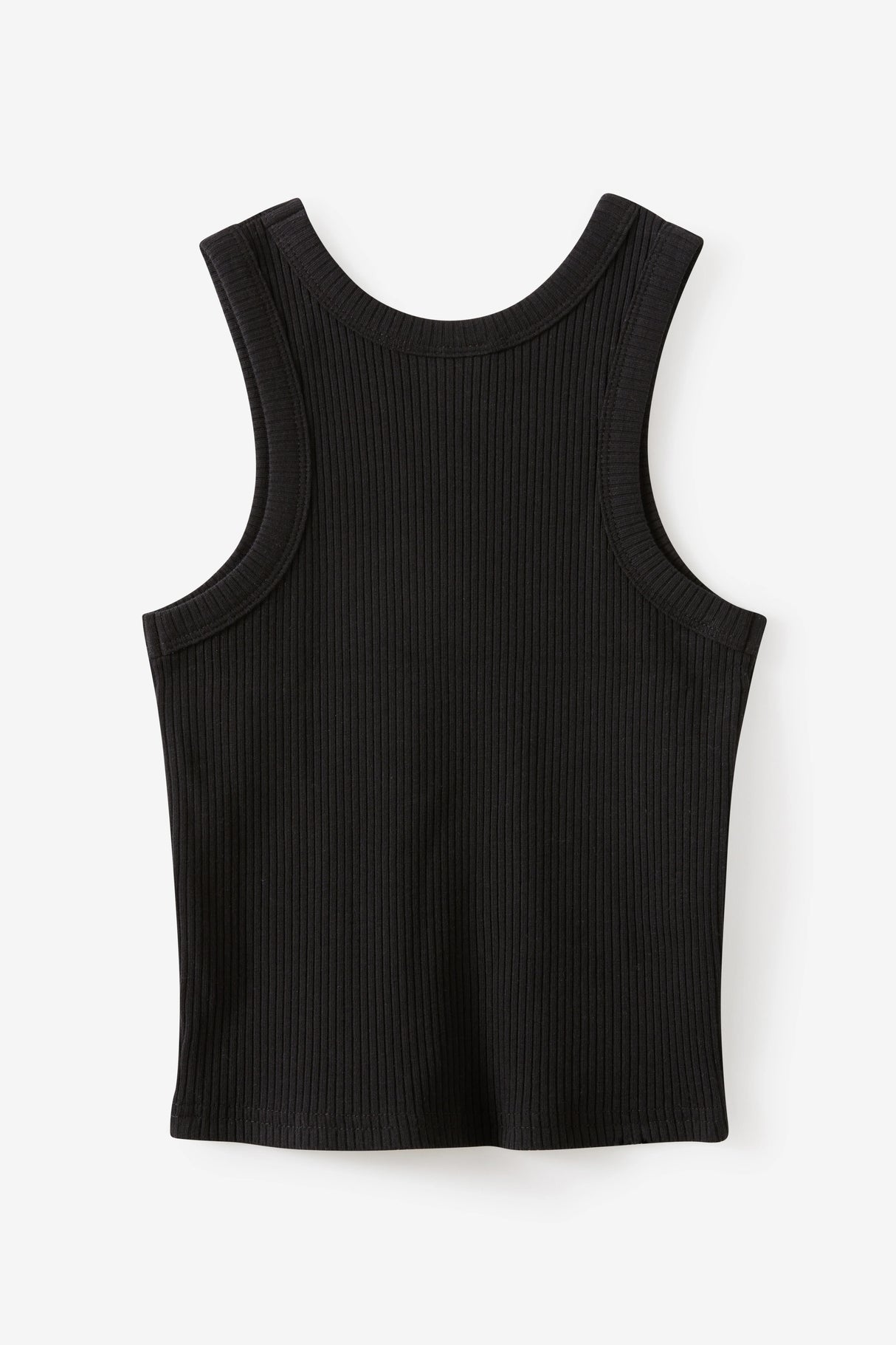 Cotton On Kids Girls Fitted Essential Tank - Black Rib