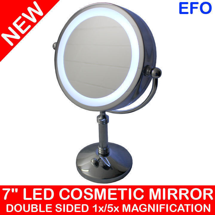 TODO 7" Led Backlit Cosmetic Make Up Mirror 1X / 5X Magnification Battery Powered
