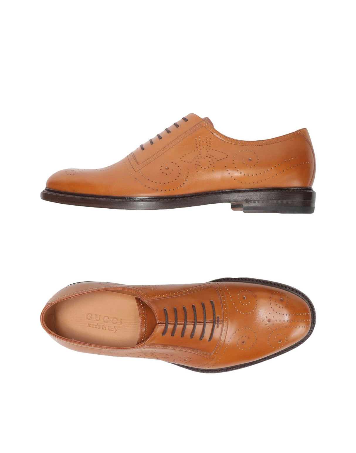 Gucci Mens Lace-Up Shoes - Camel