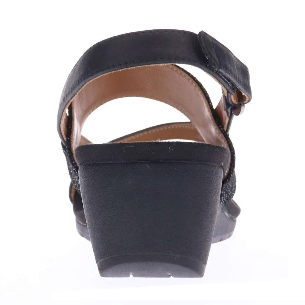 Revere Honolulu Back Strap Wedge - Onyx/Black Lizard