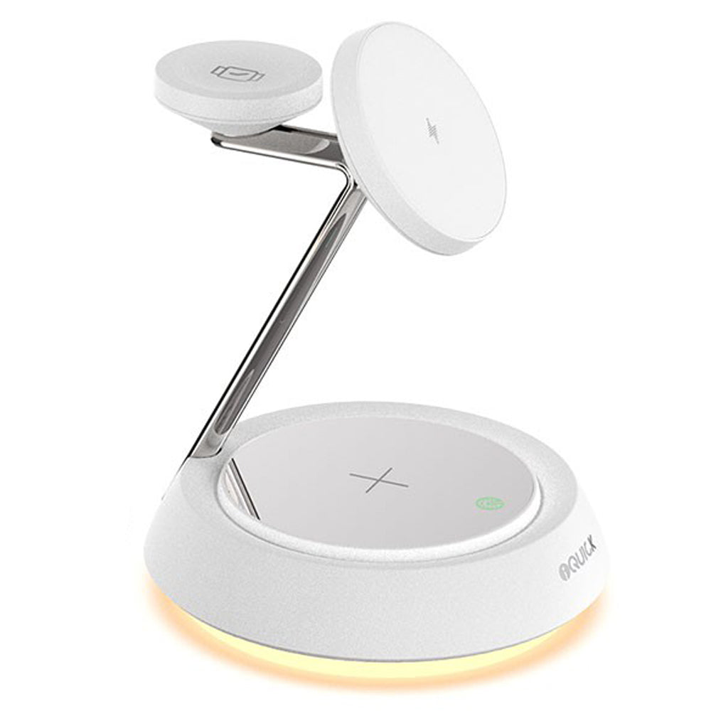 iQuick Twig 2 Multi Functions Wireless Charger with LED Ambient Light - White