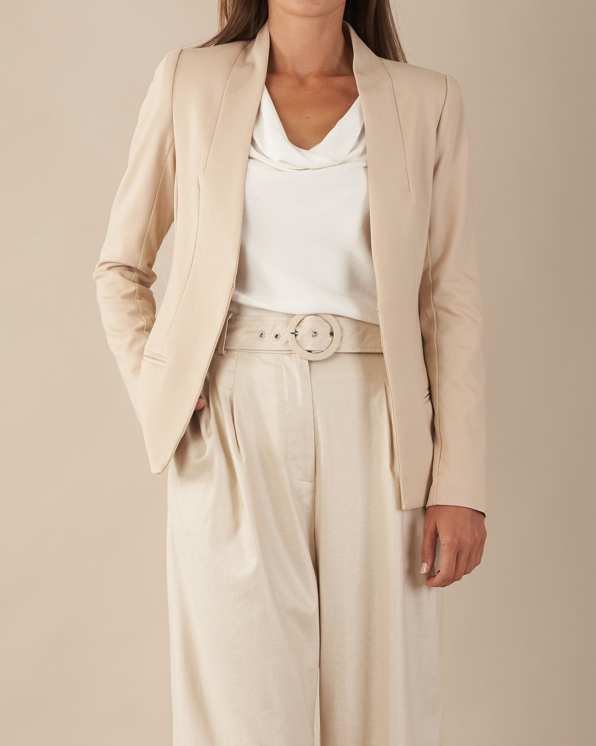 Amelius Nahla Panelled Blazer - Beige