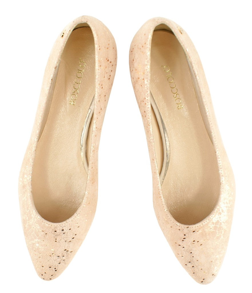 Bosccolo Womens Ballerina - Silver Plated Pale Pink