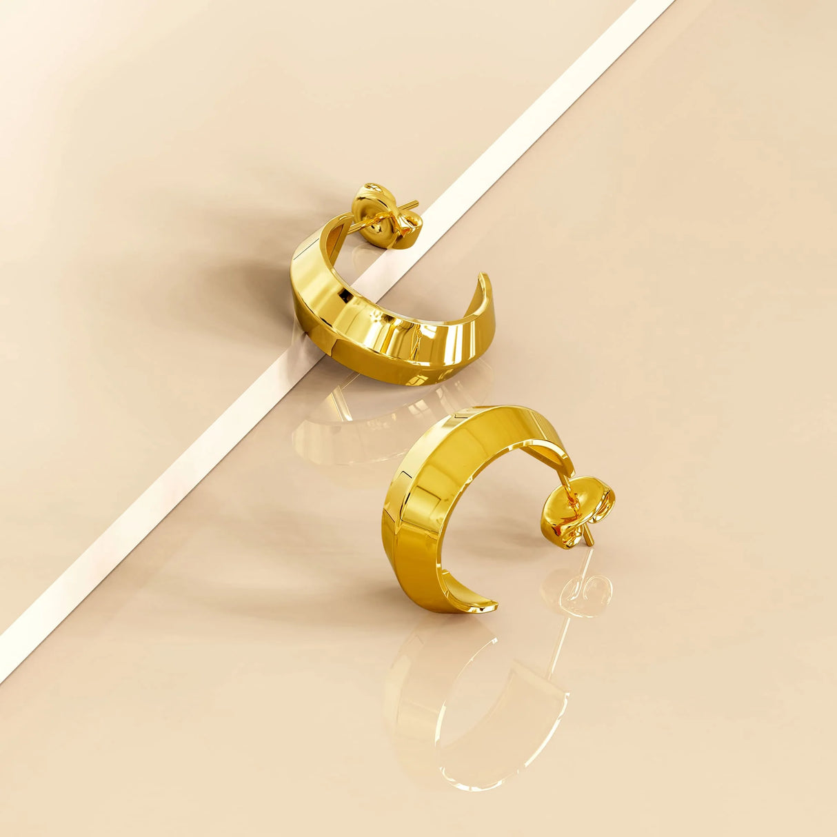 Bullion Gold Solid Textured Earrings in Gold