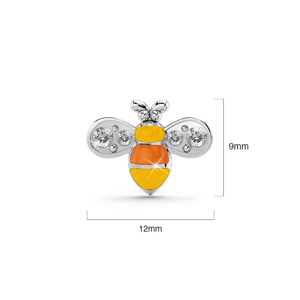 Krystal Couture Bumblebee Crystal Earrings White Gold Layered Jewellery