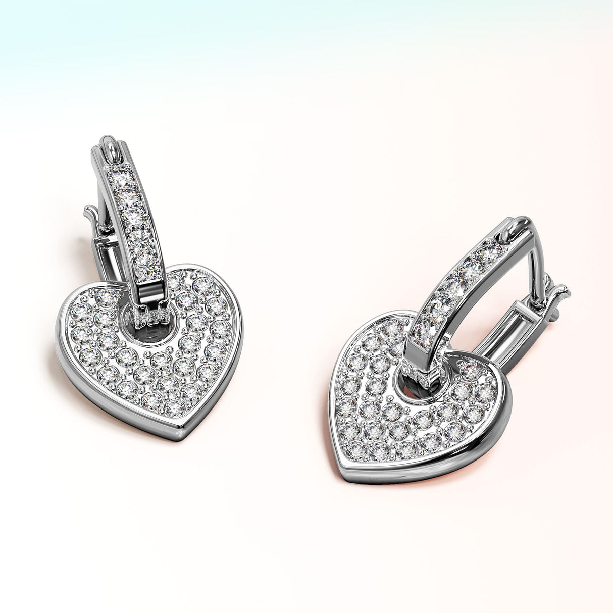 Krystal Couture Heart-Shaped Dangle Earrings Embellished with SWAROVSKI Crystals