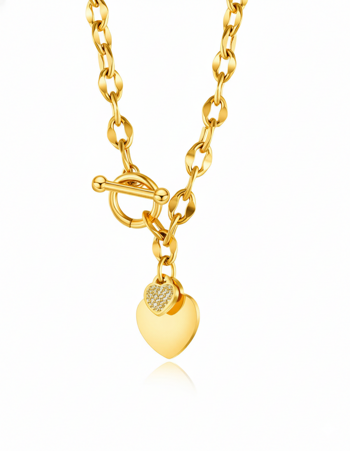 Liv Oliver 18K Gold Heart Charm Necklace