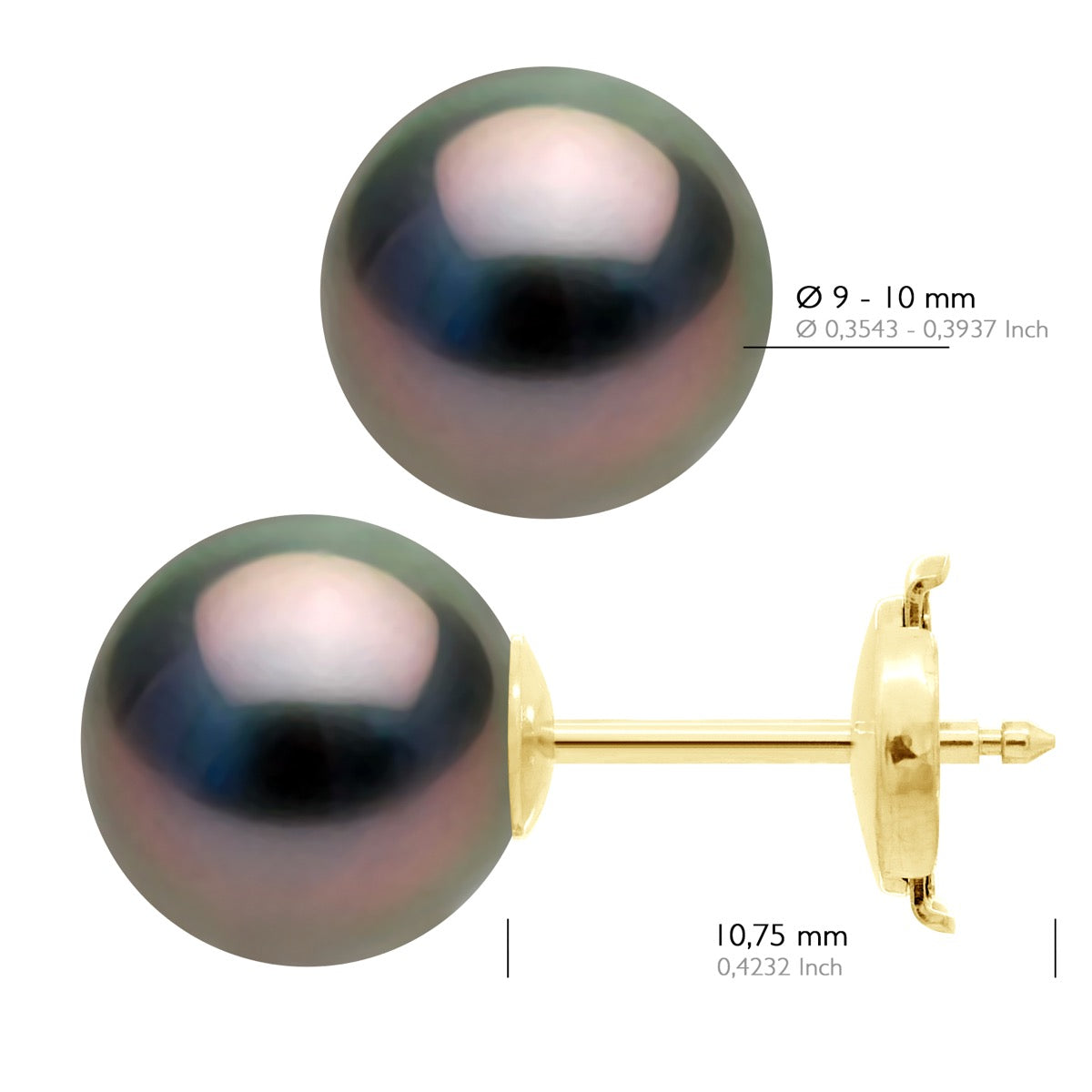 Earrings Yellow Gold 375 - Longueur 42 cm