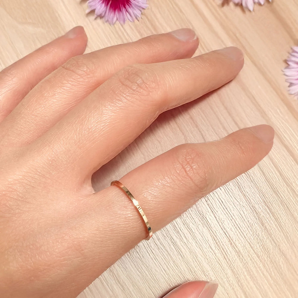Bullion Gold Rose Gold Simplicity Slim Ring