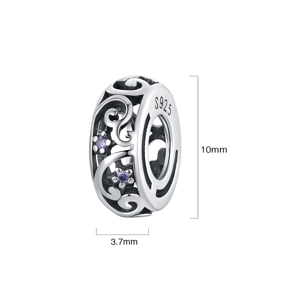 Solid 925 Signature Silver Open Filigree Charm
