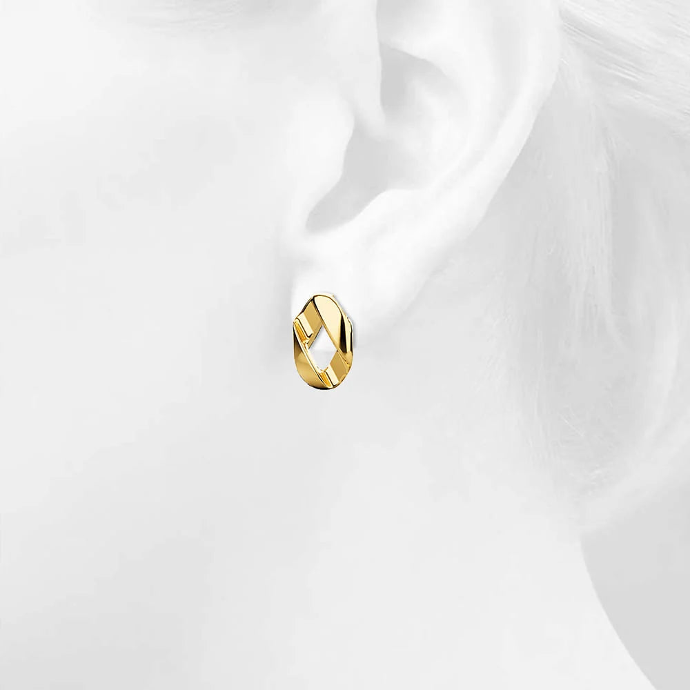 Bullion Gold Brincos Textured Earrings in Gold