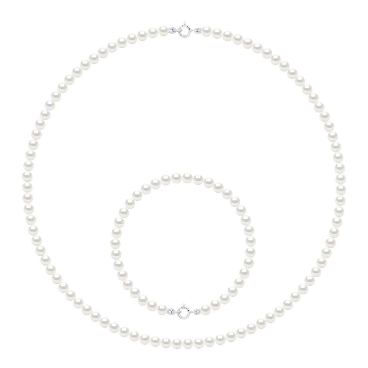 Necklace Freshwater Pearl White White Gold 4-5mm