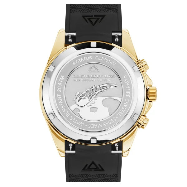 Christophe Duchamp Stratos - Black Dial & 316L Stainless Steel & FKM Rubber Strap