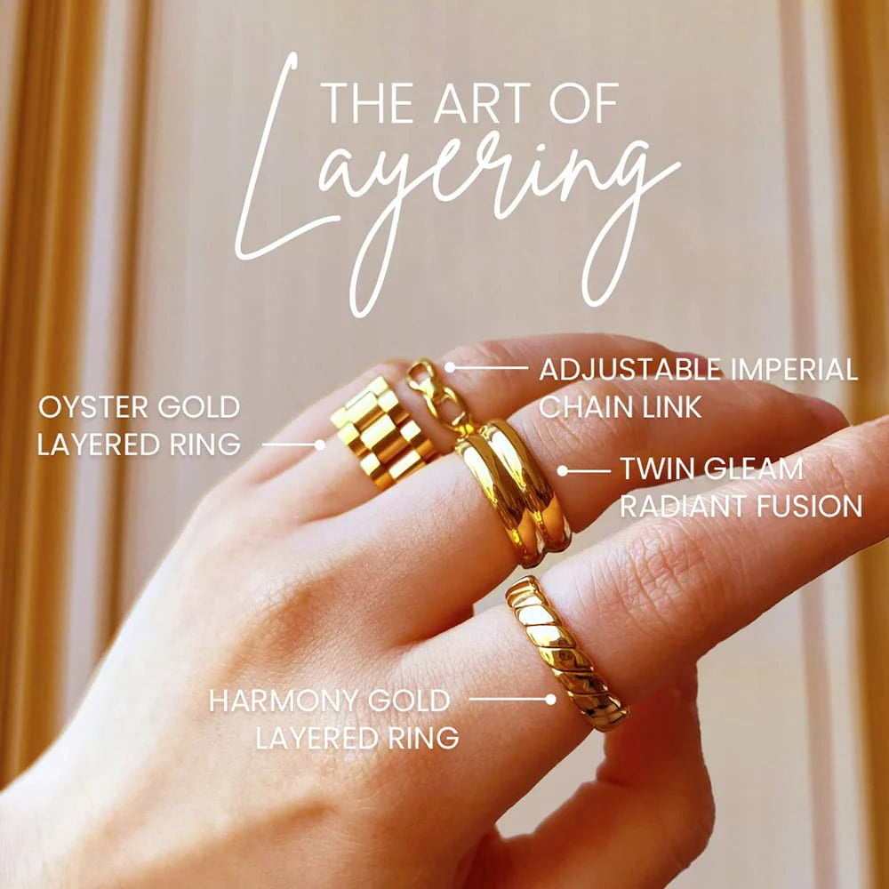 Bullion Gold Oyster Gold Layered Ring