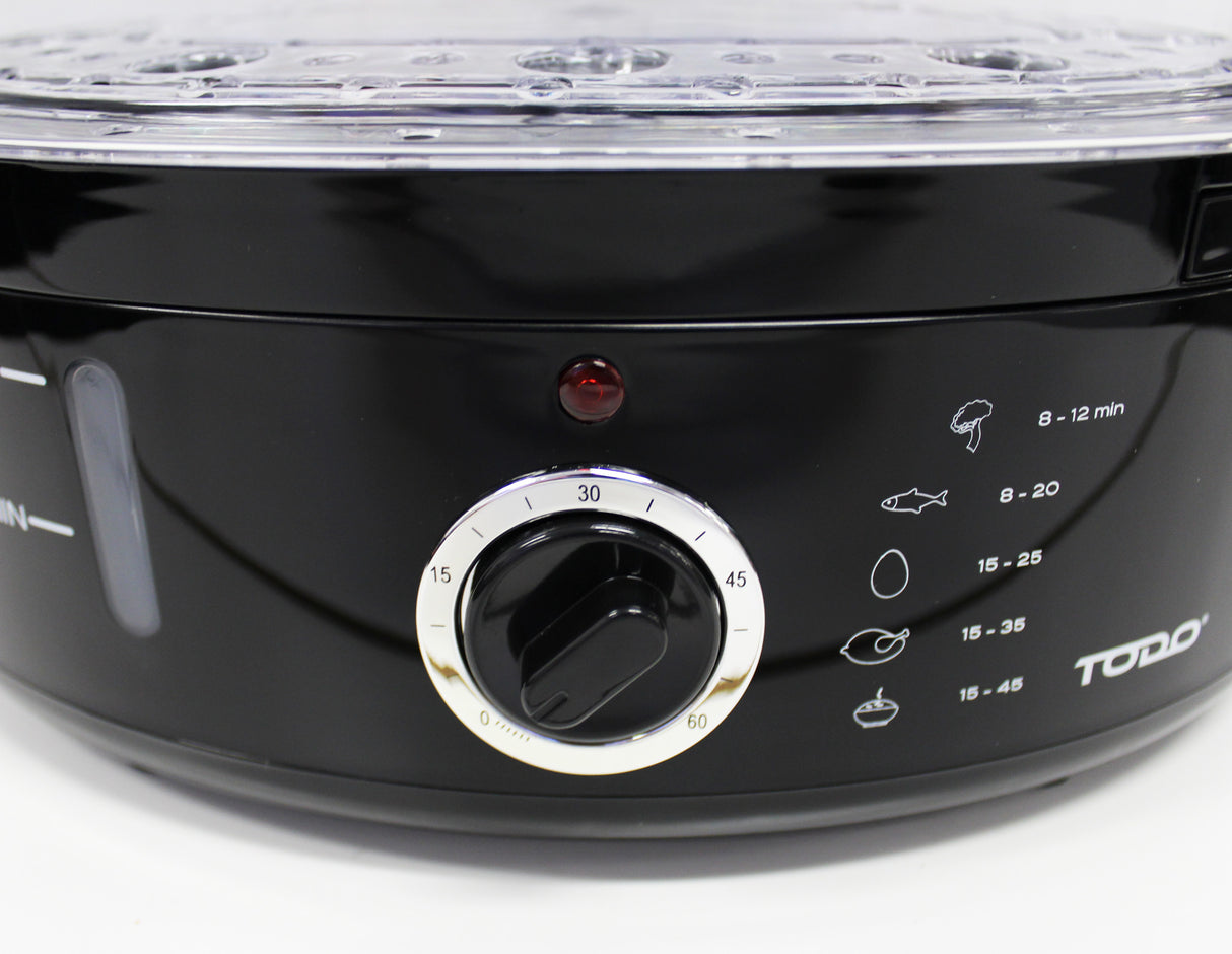 TODO 9L Steam Cooker Steamer 3 Tray 800W Power Dial Timer Healthy Stackable