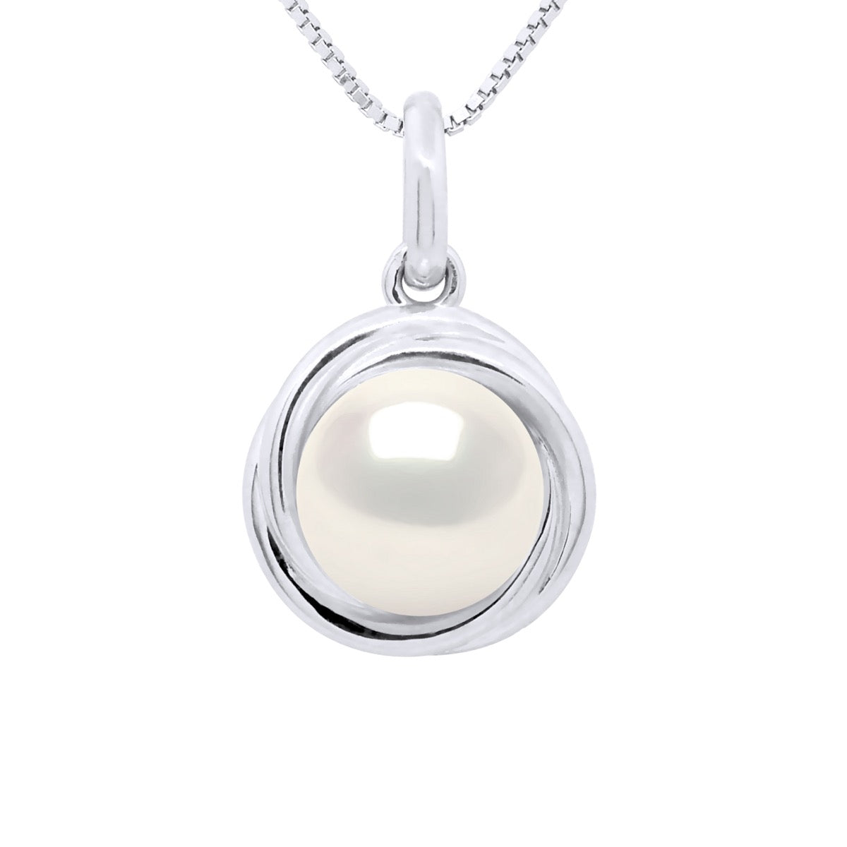 Pendant Double Knot White Gold * - Natural White - Longueur 42 cm