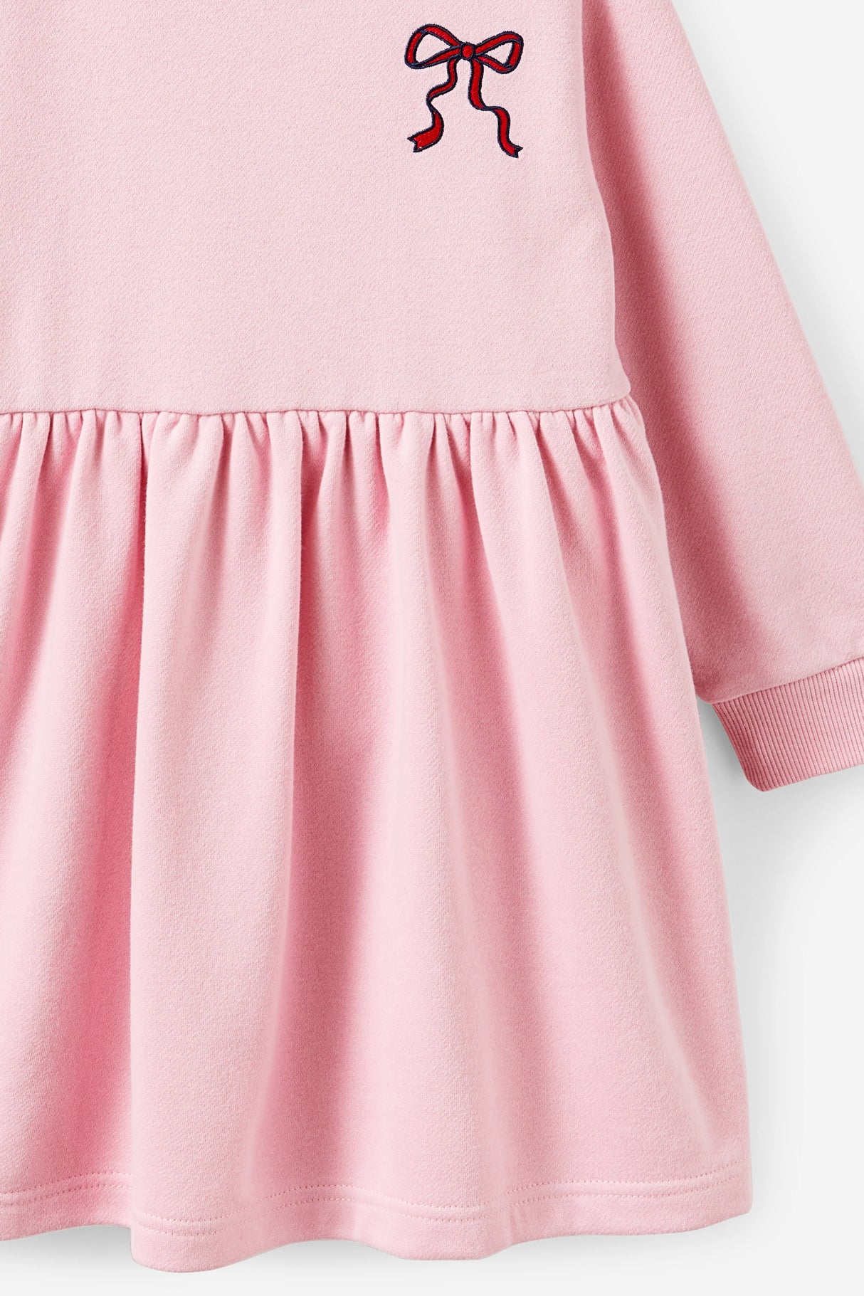 Cotton On Kids Girls Sammy Long Sleeve Dress - Marshmallow/Bow