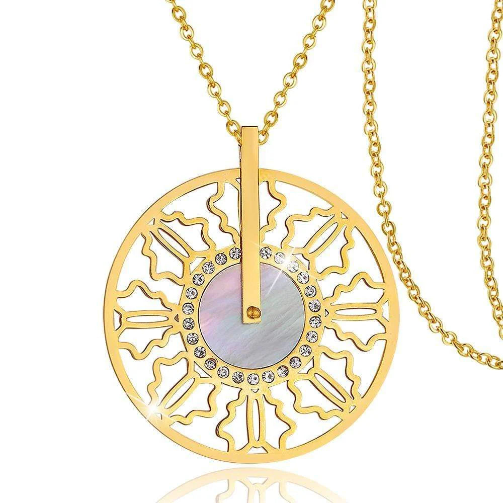Bullion Gold Vintage Medallion Necklace