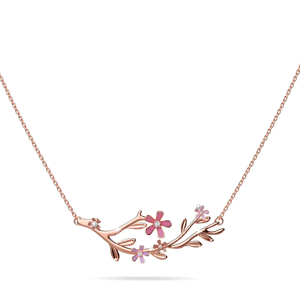 Krystal Couture Petalia Pink Necklace Featured SWAROVSKI Crystals in Rose Gold