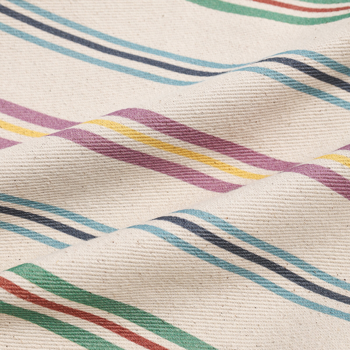 Multicolor Stripe Canvas Tote Bag - Rainbow