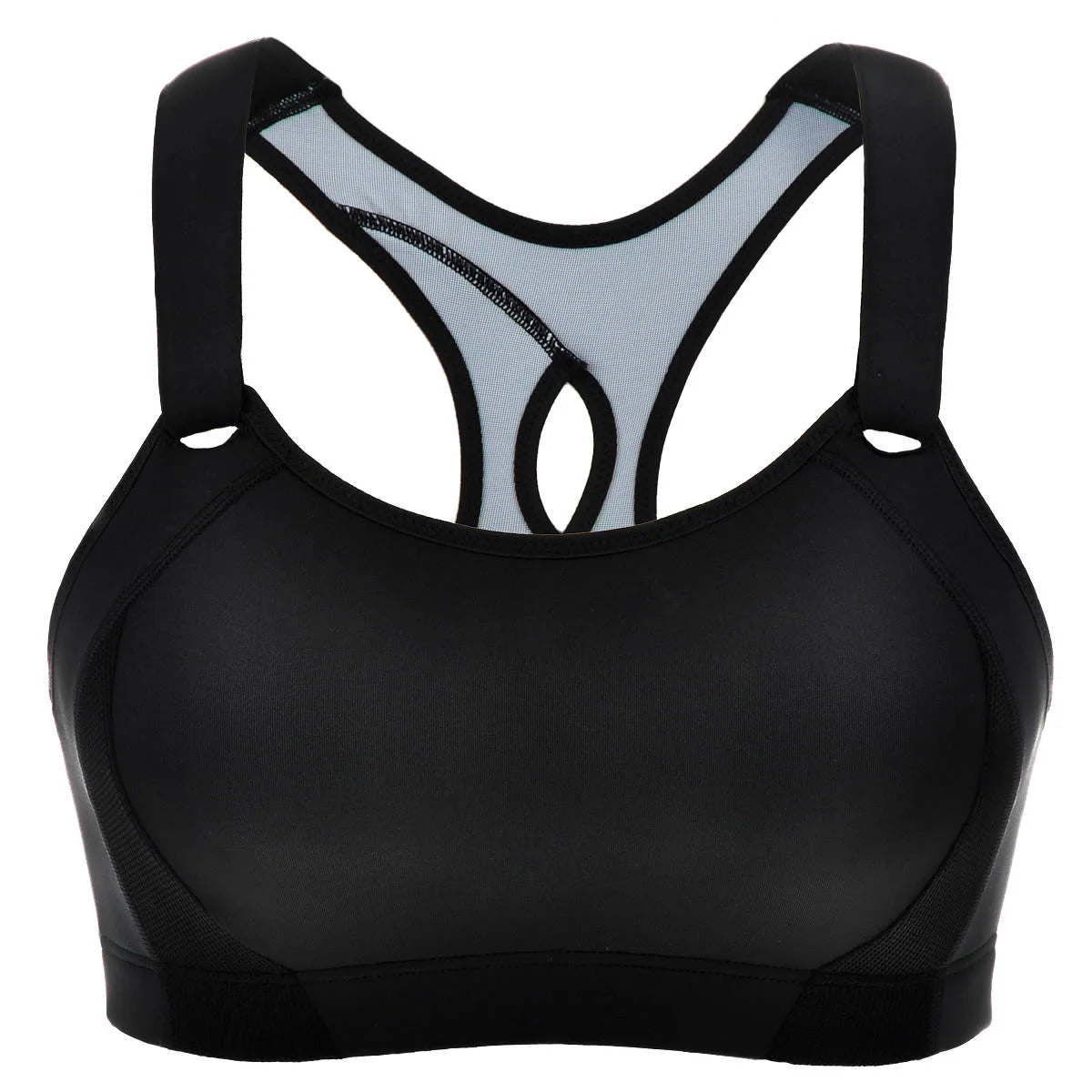 High Impact Lightly Padded Wireless Active Bra - Black