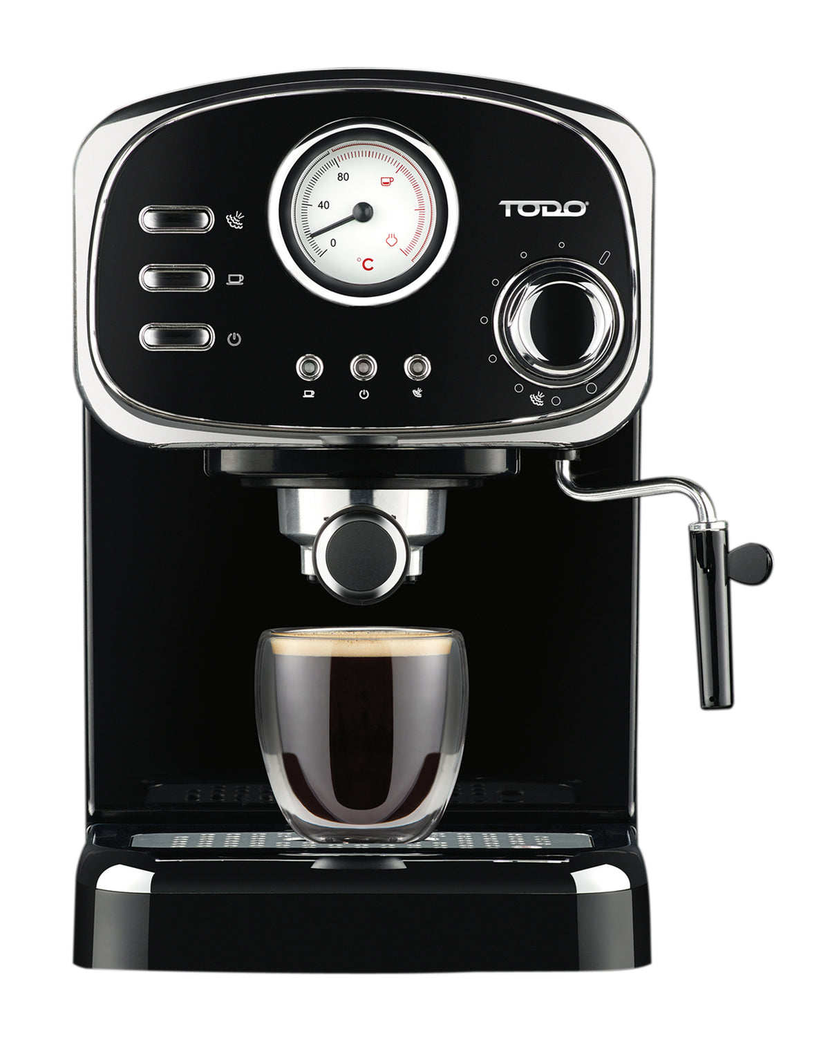 TODO Espresso Coffee Machine Maker Automatic 15 Bar Pump 1.25L - Black