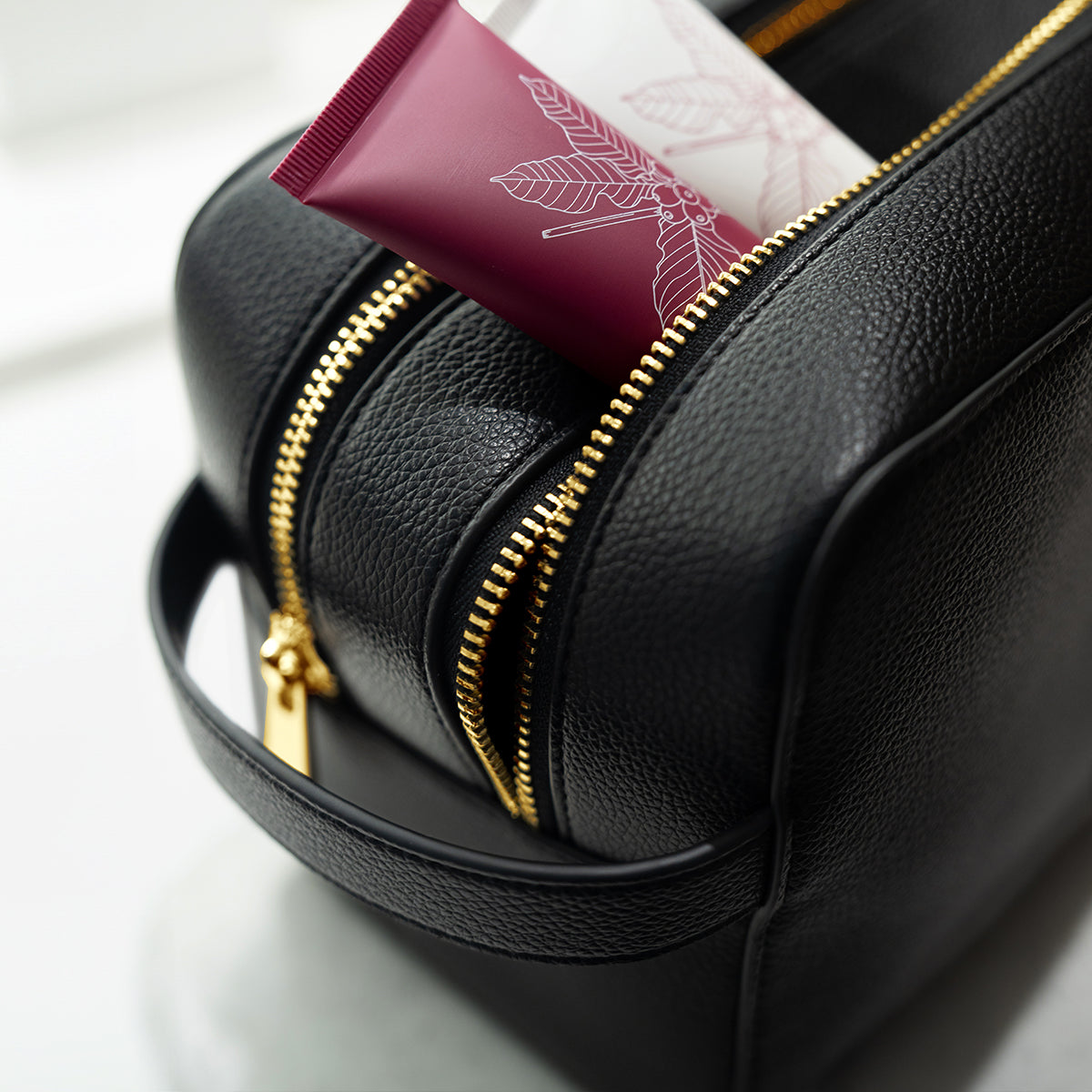 CHATEL - Toiletry Bag Double Compartment - BLACK
