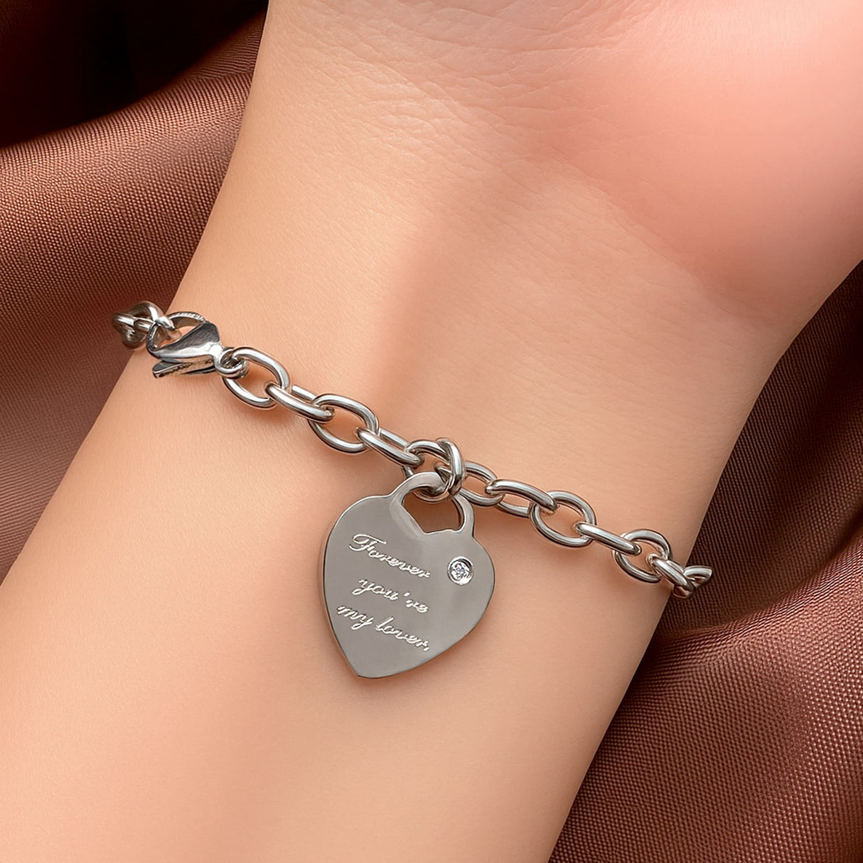Bullion Gold Forever You'Re My Lover Bracelet White Gold