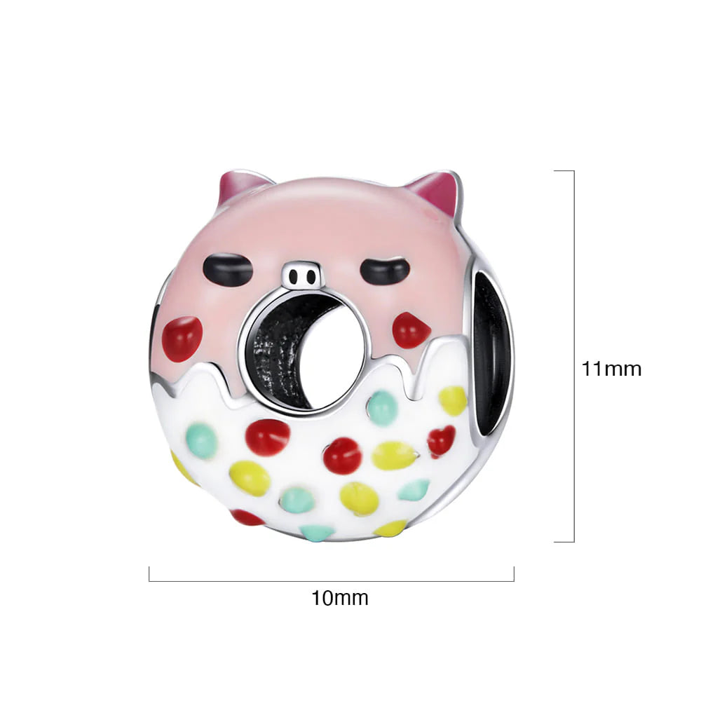 Solid 925 Sterling Silver Friendly Guinea Pig Cake Pandora Inspired Charm