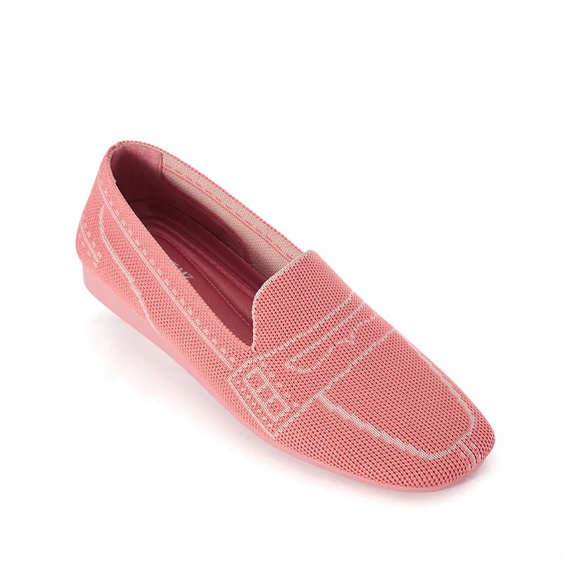 Comfortable Slip On Square Toe Loafers - Coral
