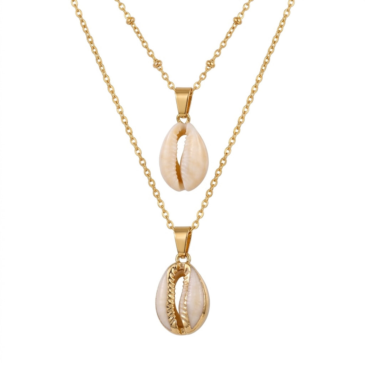 Liv Oliver 18K Gold Double Layer Beach Necklace