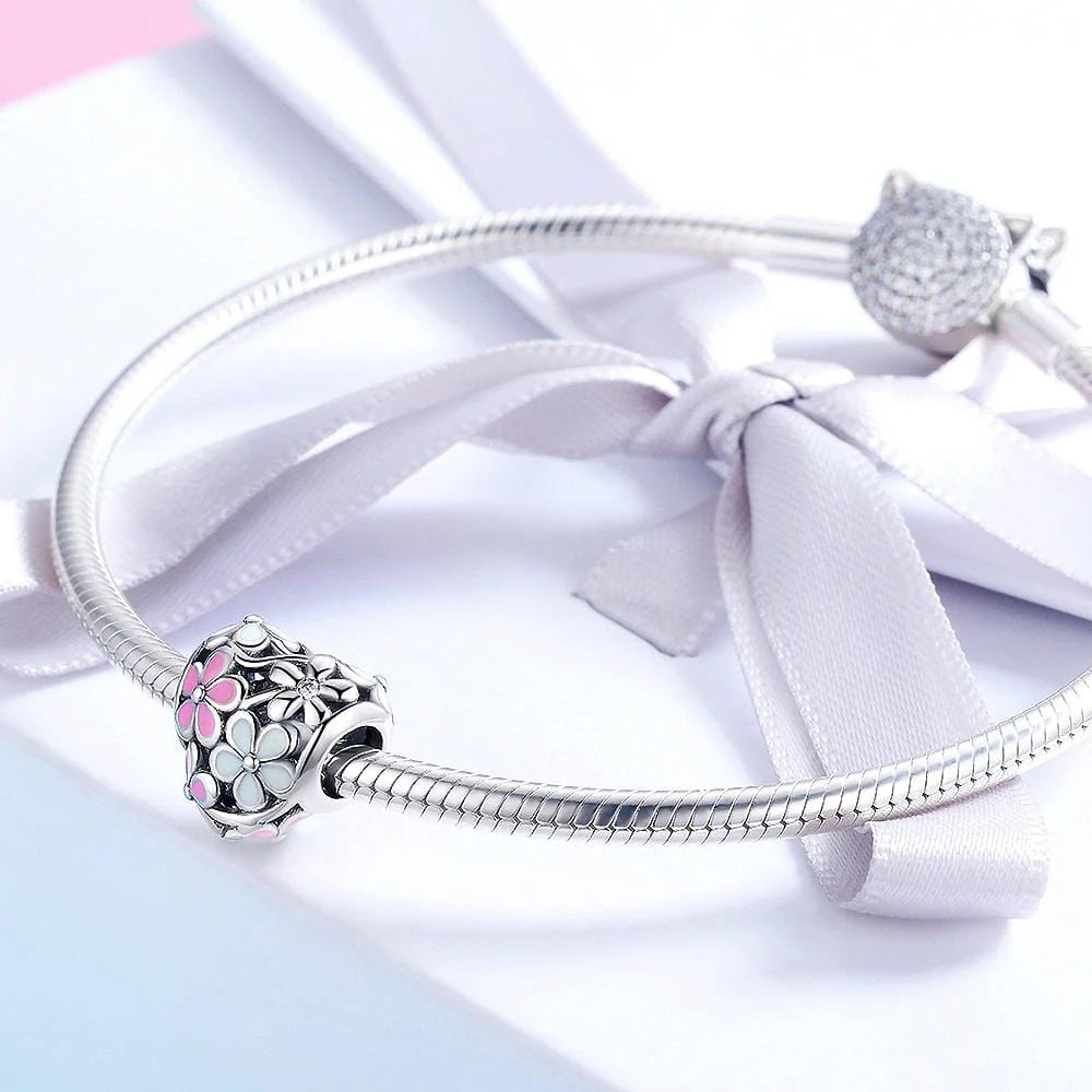 Solid 925 Sterling Silver Floria CZ Heart Charm