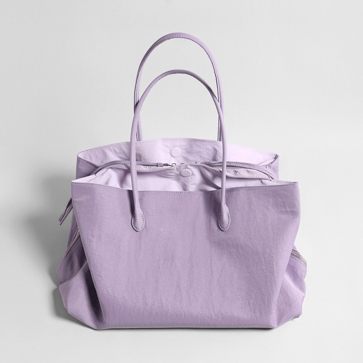 Lightweight Nylon Large Capacity Commuter Tote - Lilac