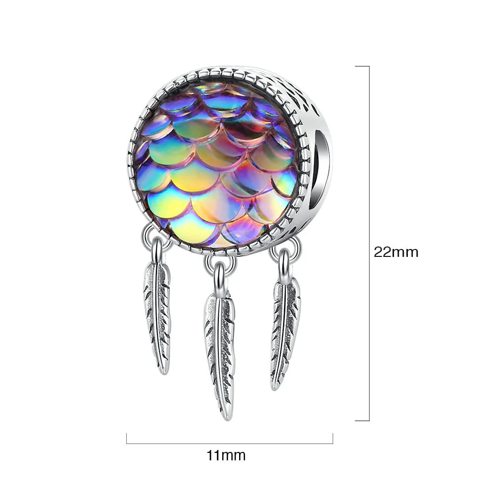Solid 925 Sterling Silver Sweet Mermaid Pandora Inspired Bead Charm