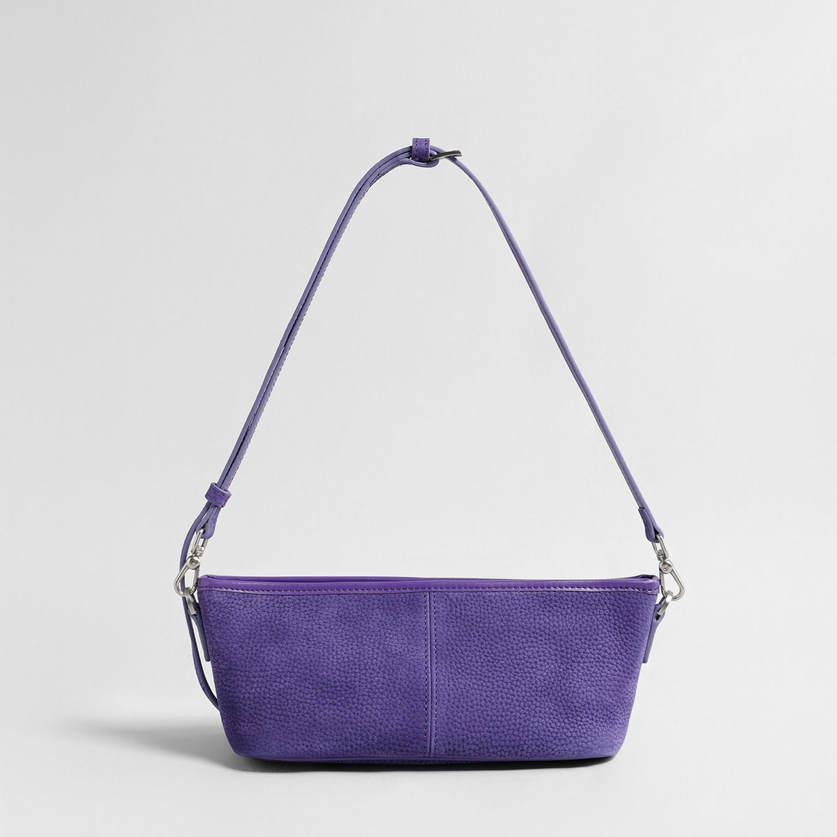 Vintage Pebbled Suede Baguette Bag – Contrast Strap Crossbody Bag