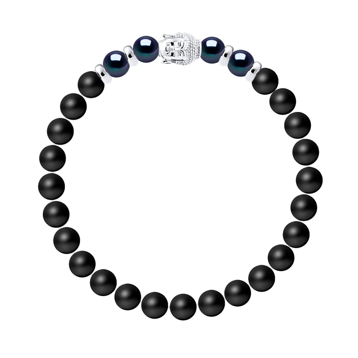 Manufacture Royale Bracelet Lucky 4 Pearl Freshwater Pearl Black Sterling Silver