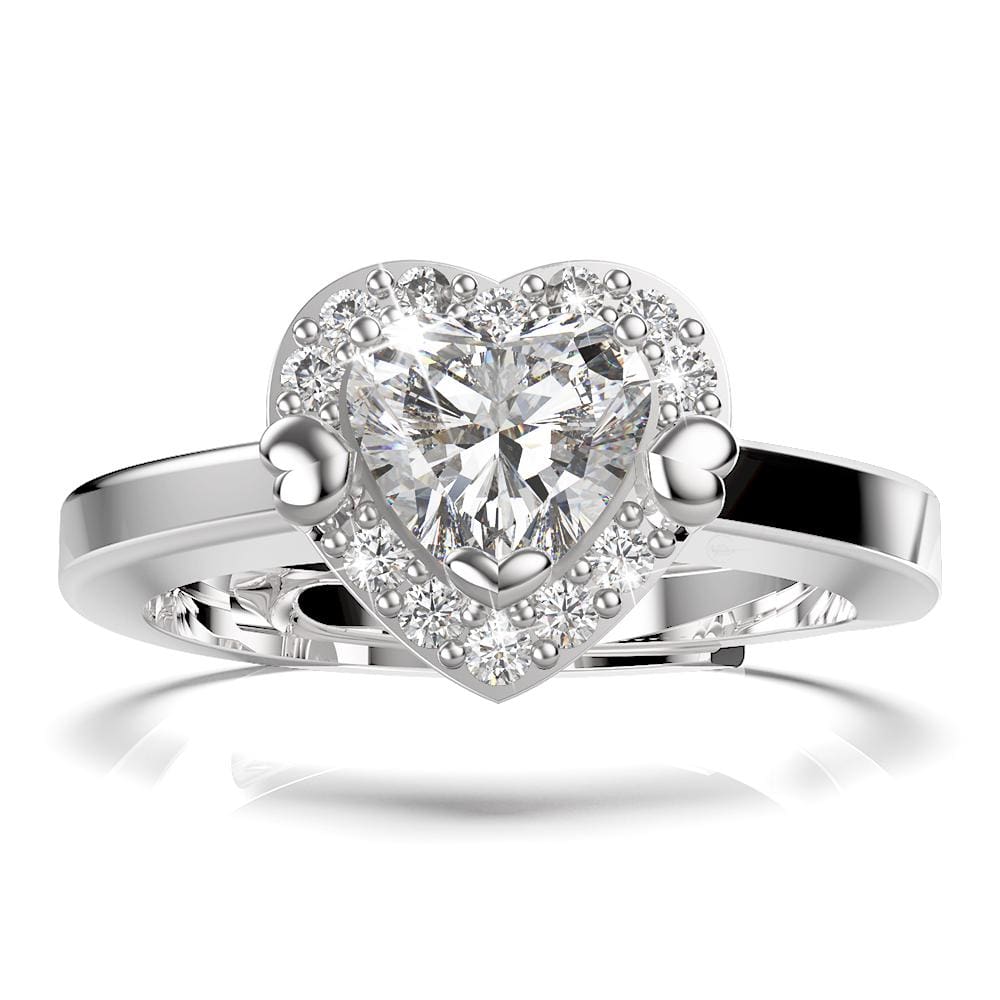 Adjustable Solid 925 Sterling Silver Kindrea Heart Ring