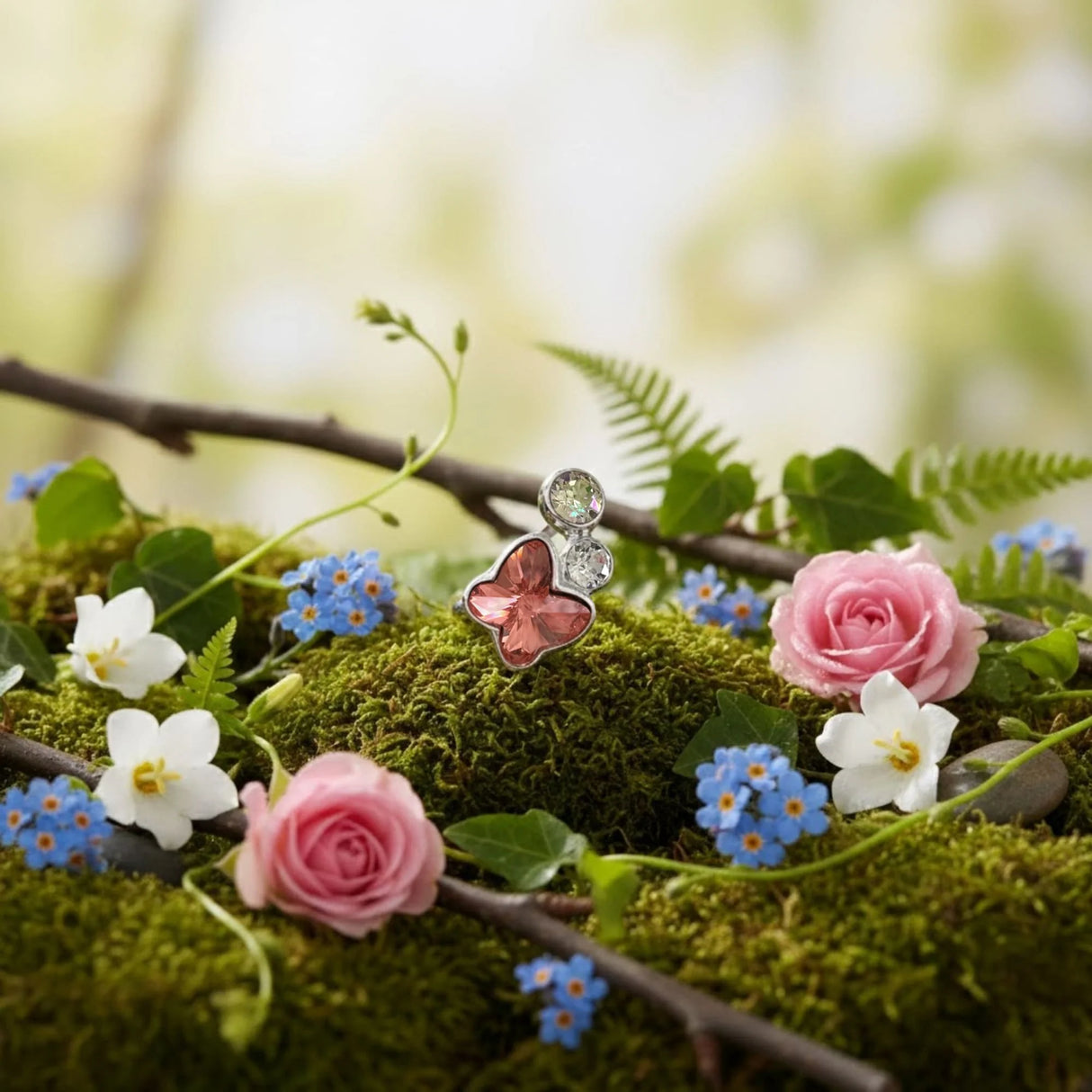 Krystal Couture Spring Butterfly Ring Embellished with SWAROVSKI Crystals