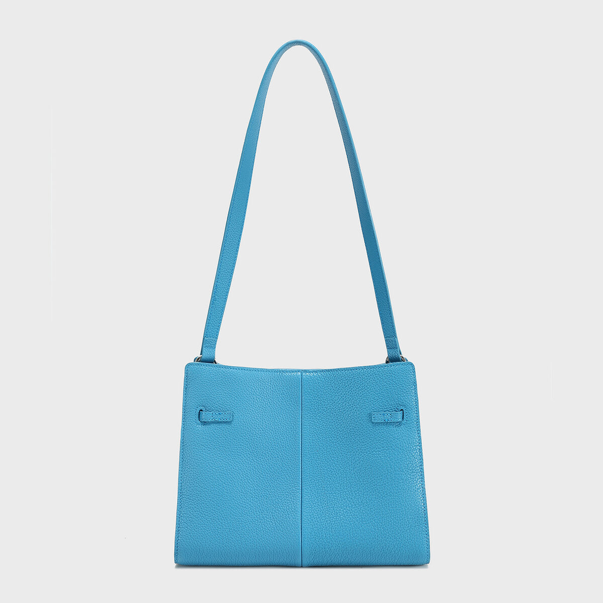 TOGO Leather Turn-Lock Slouchy Tote-Soft Shoulder Handbag - Blue