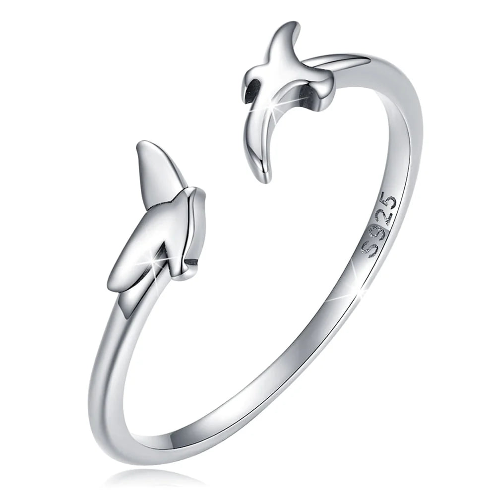 Adjustable Solid 925 Sterling Silver On The Blue Sky Ring